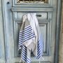 Padstow Peshtemal Towel Silver Grey / Royal Blue, thumbnail 1 of 11