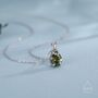 Olive Green Cz Pear Cut Pendant Necklace In Sterling Silver, thumbnail 6 of 12