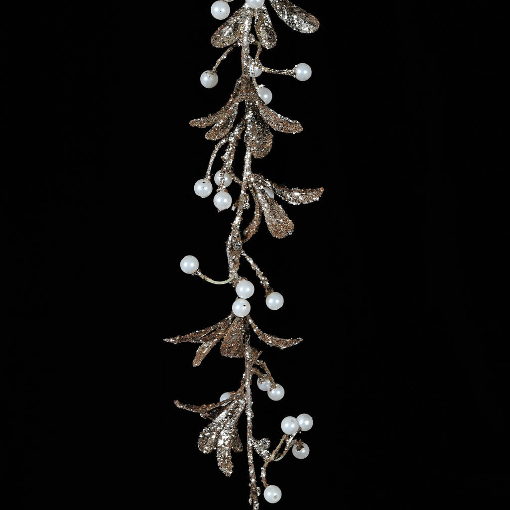 Champagne Glitter And White Berry Garland, 1 of 4