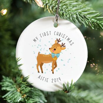 Personalised 1st Christmas Deer Decoration, 6 of 7