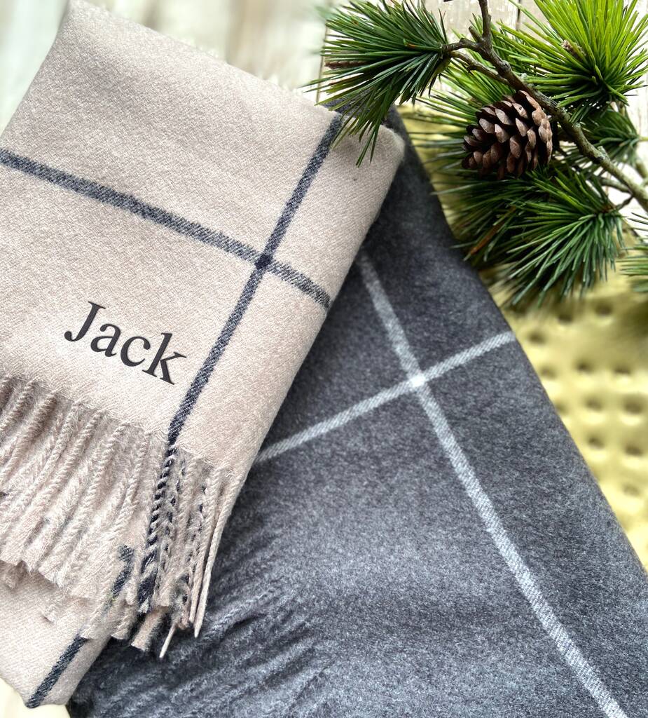 Personalised Checked Winter Scarf