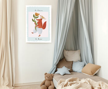 Be Brave Fox Nursery Art Print, 3 of 3