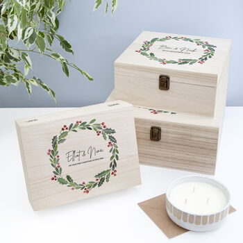 Personalised Couple's Wreath Christmas Eve Box, 4 of 12