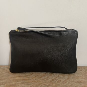 Moreton Leather Pouch With Wristlet, 6 of 6