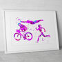 Womens Triathlon Sport Print, thumbnail 6 of 6