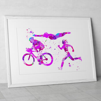 Womens Triathlon Sport Print, 6 of 6