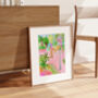 Carved Companions Painted Garden Scene Art Print, thumbnail 1 of 2
