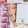 Sunrise Floral Linocut Notecards Set Of Eight, thumbnail 5 of 7