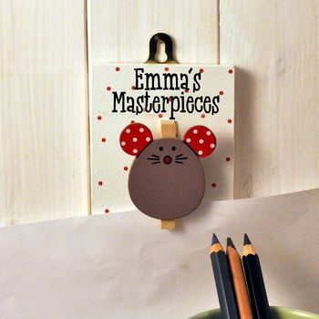 Personalised Masterpiece Peg With Cute Mouse, 2 of 3