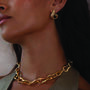 Wave Link Statement Gold Chain Necklace In 18 K Gold Plate, thumbnail 6 of 6