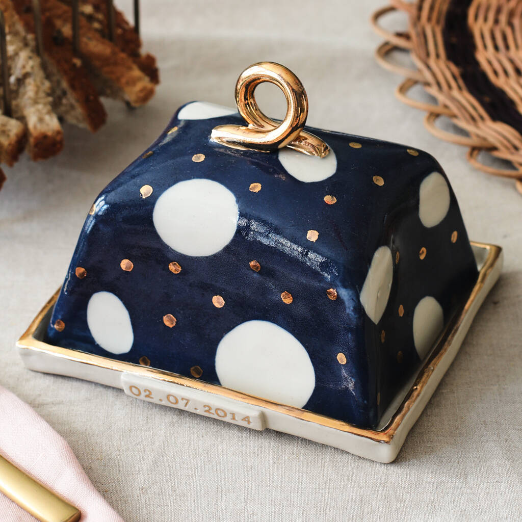 Personalised Cosmic Ceramic Butter Dish Wedding Gift, 1 of 5
