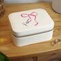 Personalised Pink Bow Travel Jewellery Box Gift For Her, thumbnail 5 of 6