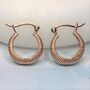 Huggie Hoop Gold/Rose Plated Sterling Silver Earrings, thumbnail 9 of 11