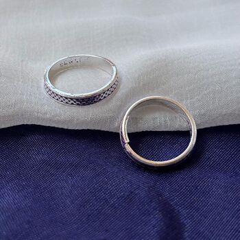 Purple Adjustable Pure Silver Bohemian Foot Toe Ring, 4 of 5