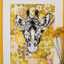 Giraffe Screen Print On Vintage Wallpaper, thumbnail 2 of 4
