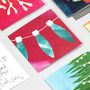 Christmas Lights Card, Turquoise And Pink, thumbnail 8 of 9