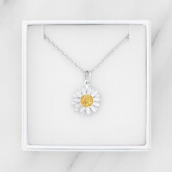 Sterling Silver Daisy Pendant Necklace, 4 of 8