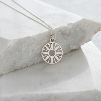 Flower Power Token Charm Necklace Sterling Silver, 2 of 9