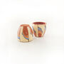 Pair Of Stoneware Pinch Or Dip Pots With Blue Accent, thumbnail 3 of 7