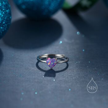 Fire Opal Heart Ring, 3 of 10