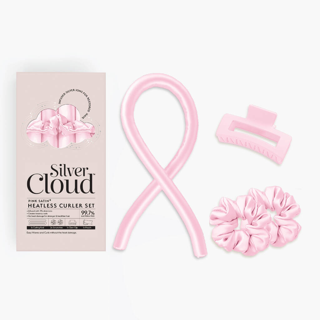 Silver Cloud Pink Heatless Curler Set, 1 of 4