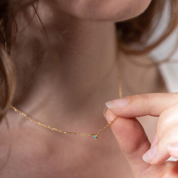 Tiny Turquoise Triangle Necklace, 4 of 7