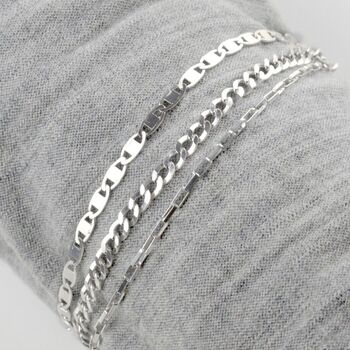Set Of Three Sterling Silver Layer Bracelets, 6 of 6