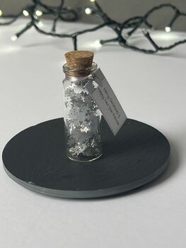 Miniature Bottle Of Silver Snowflakes Christmas Keepsake, 4 of 10
