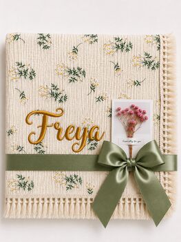 Personalised Baby Blanket 120x100cm 100% Cotton Muslin Newborn, 7 of 12