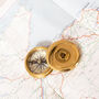 Vintage Replica Brass Pocket Compass With Leather Case, thumbnail 3 of 9