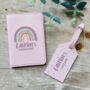 Personalised Blue Rainbow Passport And Luggage Tag, thumbnail 2 of 3