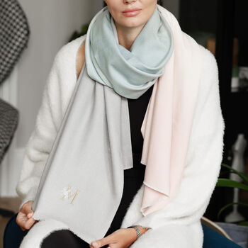 Fine Woven Cashmere Blend Colour Gradient Scarf, 5 of 12