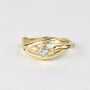 White Sapphire Solid Gold Entwined Engagement Ring, thumbnail 6 of 7