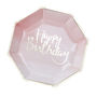 Pink Ombre And Gold Foiled Happy Birthday Paper Plates, thumbnail 2 of 2