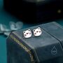 Cute Frog Head Stud Earrings In Sterling Silver, thumbnail 4 of 11