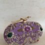 Purple Velvet Oval Clutch Bag, thumbnail 5 of 8