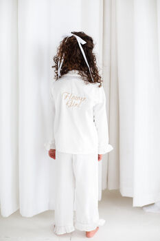 Embroidered 'Team Bride' Satin Button Through Pyjamas, 12 of 12