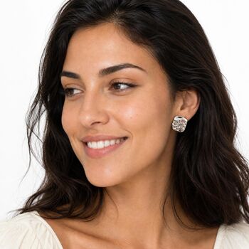 Square Wave Clip On Earrings, 4 of 4