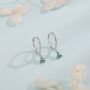 Sterling Silver Extra Tiny Three Cz Huggie Hoop Earrings, thumbnail 4 of 12