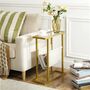 Gold Side Table Tempered Glass End Table With Sling, thumbnail 2 of 9