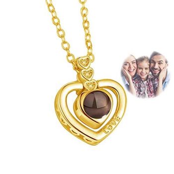 Personalised Projection Photo Jewellery Triple Hearts, 3 of 3