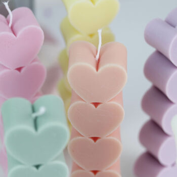 Heart Shaped Pillar Candle In Choice Of Colours, 3 of 6
