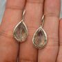 Green Amethyst Teardrop Silver Earrings, thumbnail 1 of 6