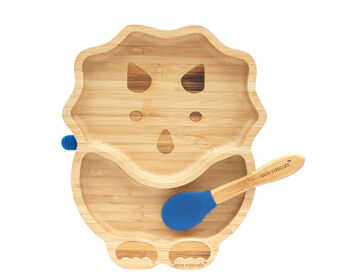 Bamboo Dinosaur Plate With Suction Navy, 2 of 3