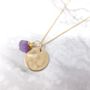Gold Vermeil Plated Birth Flower Birthstone Necklace, thumbnail 2 of 7