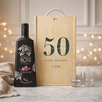 Personalised 50th Birthday Aperitif Gift Set With Custom Lid, 6 of 11