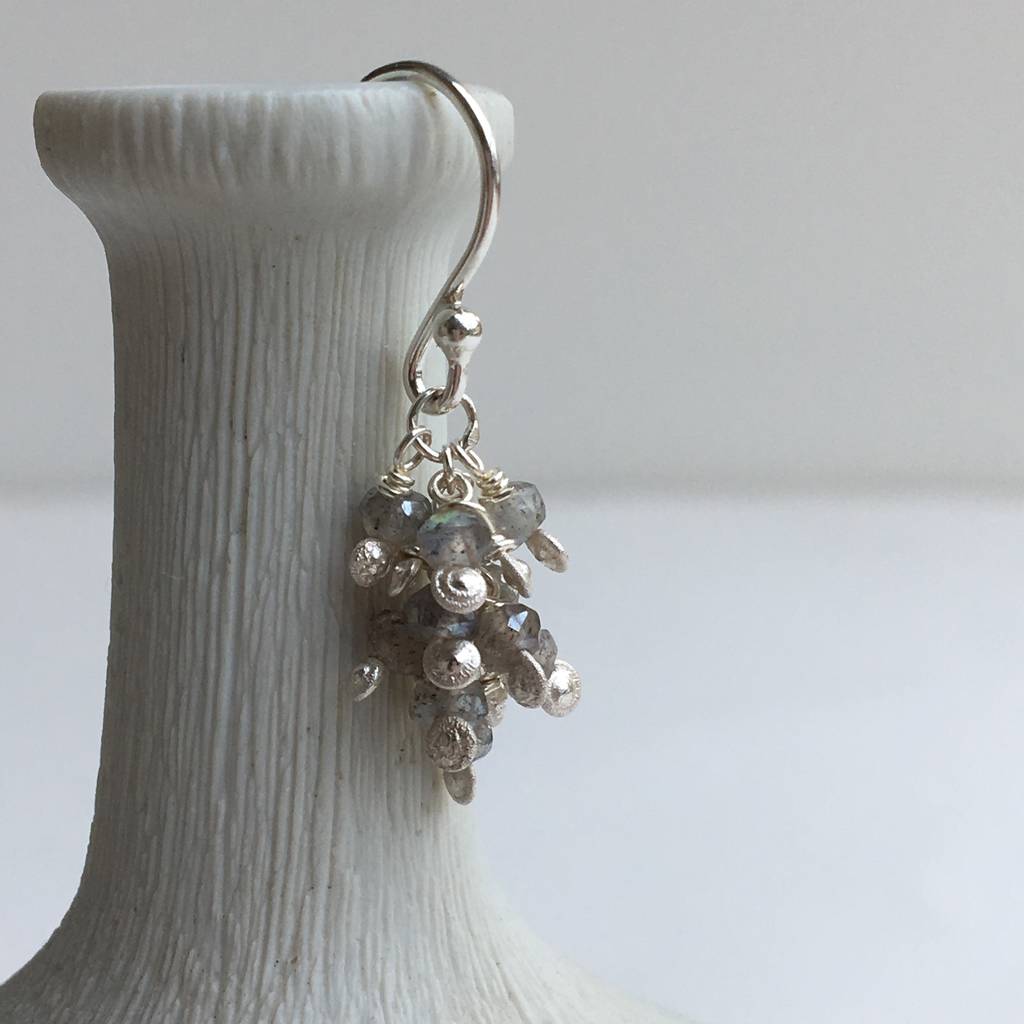 Silver Earrings With Granules And Labradorites By Anna Opher ...