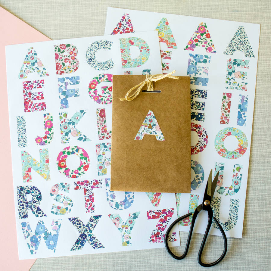 10 liberty alphabet sticker sheets by berylune