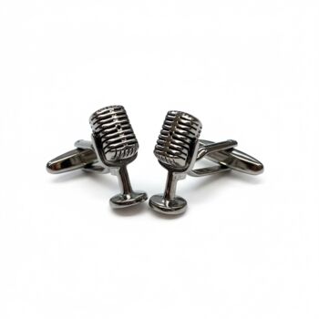 Personalised Retro Microphone Cufflinks, 6 of 12