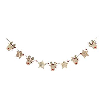 Reindeer Christmas Wooden Garland Decoration, 2 of 4